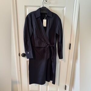 Vince Navy Long Sleeve Wrap Dress NWT